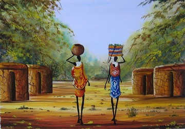 Manyatta Home de l’Afrique Peinture à l'huile